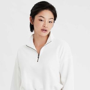 White quarter zip fleece